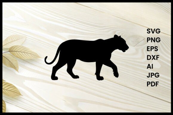 Download Lioness Hunting Silhouette Illustration - Silhouette Collection
