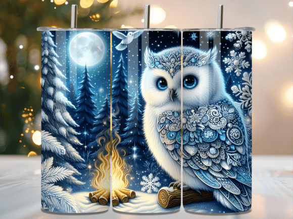 Download Winter Snow Snowy Owl Tumbler Wrap - Snowy owl Collection