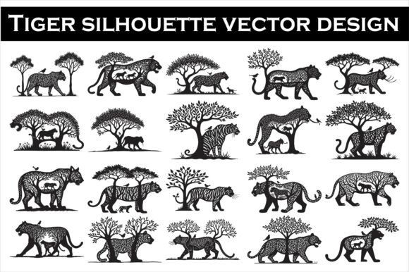 Download Beautiful Cheetah Silhouette Vector Art - Silhouette Collection