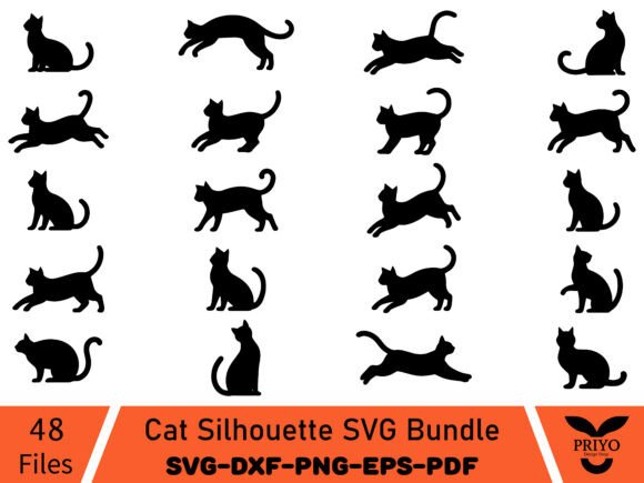 Download Cat Silhouette SVG Bundle, Cute Cat Svg - Silhouette Collection