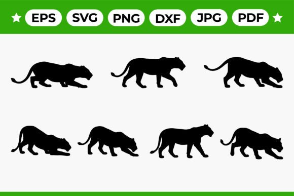 Download Stalking and Pouncing Lioness Silhouette - Silhouette Collection