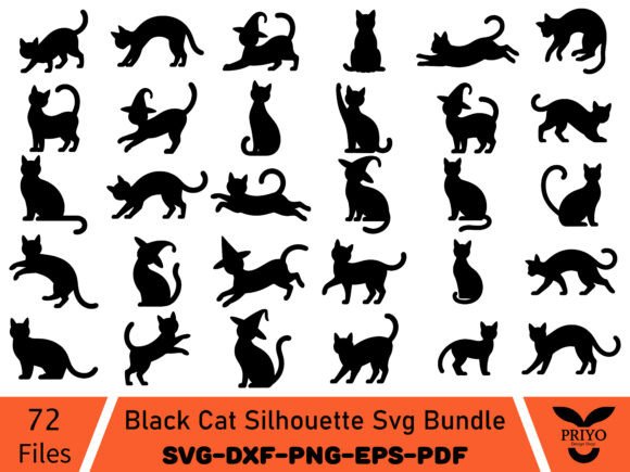 Download Black Cat Silhouette Svg Bundle - Silhouette Collection