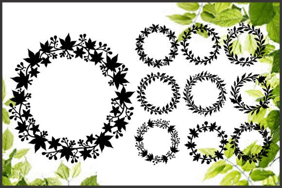 Download Floral Circle Wreath Silhouette - Silhouette Collection