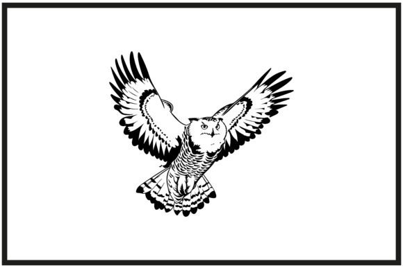 Download Snowy Owl in Flying Silhouette Clip Art - Silhouette Collection