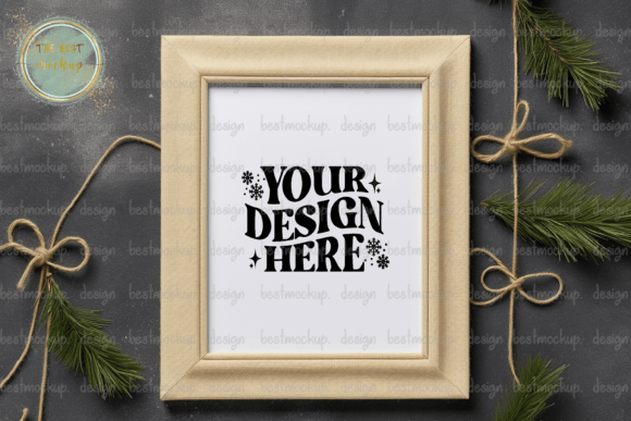 Download Vintage White Christmas Frame Mockup - Christmas frame mockup Collection