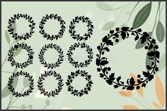 Download Floral Circle Wreath Silhouette - Silhouette Collection