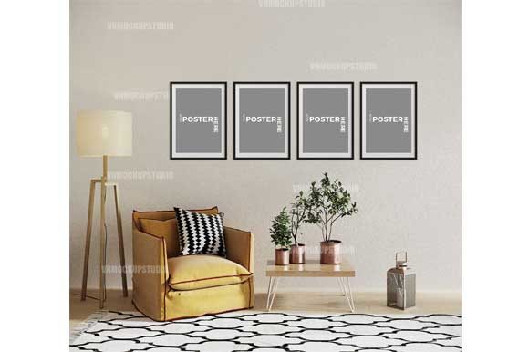 Download Wall Mockup, Living Room Mockup, Mock-Up - Premium Resources