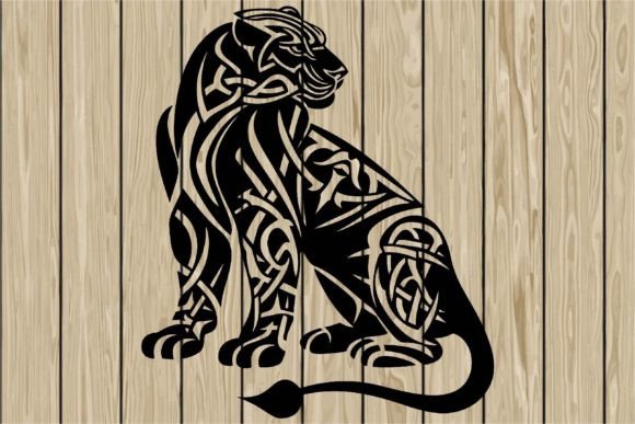 Download Lioness Celtic Stencil Silhouette SVG - Silhouette Collection