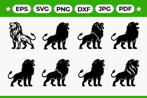 Download Roaring Lion Silhouette Bundle - Silhouette Collection