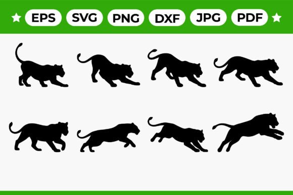 Download Running and Pouncing Lioness Silhouette - Silhouette Collection